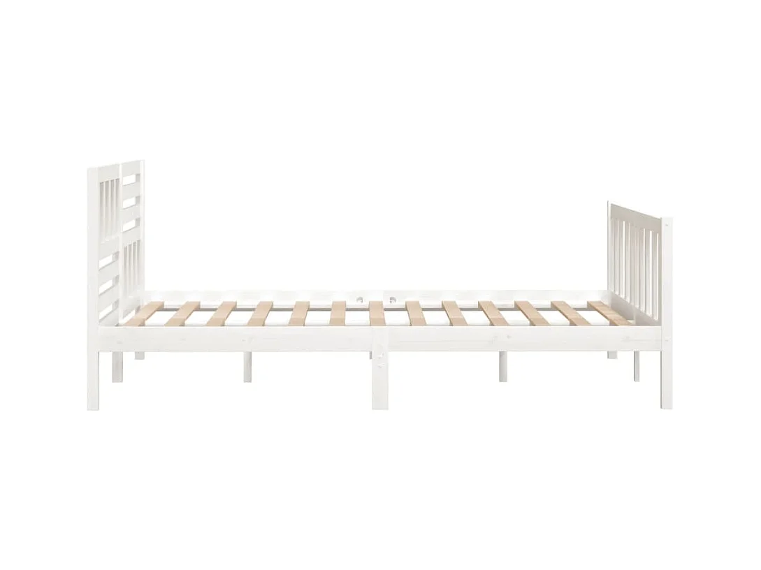 Struttura letto senza materasso in legno massello bianco 140x190 cm