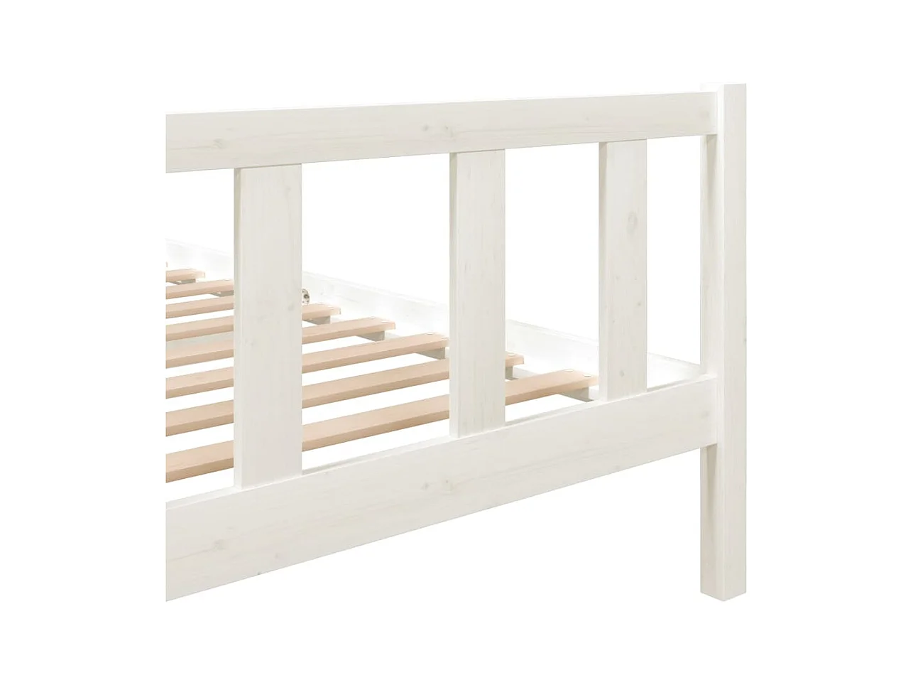 Struttura letto senza materasso in legno massello bianco 140x190 cm