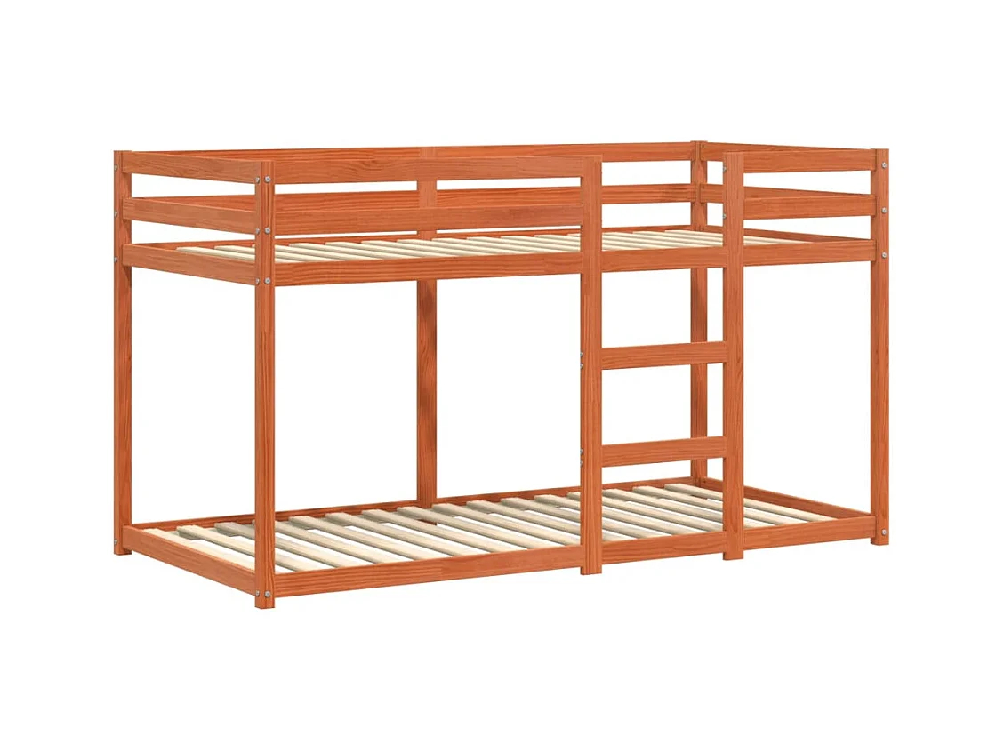 Stapelbed zonder matras bruin gewaxt 90x190 cm massief grenen