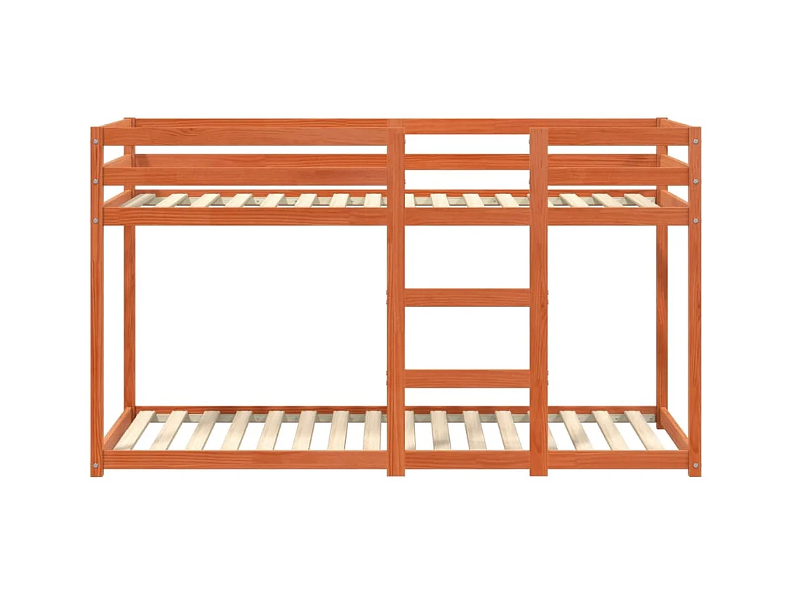 Stapelbed zonder matras bruin gewaxt 90x190 cm massief grenen