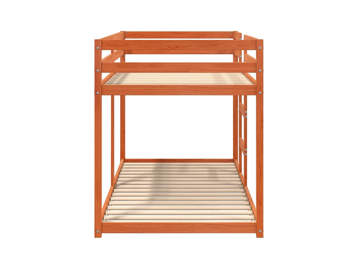 Stapelbed zonder matras bruin gewaxt 90x190 cm massief grenen