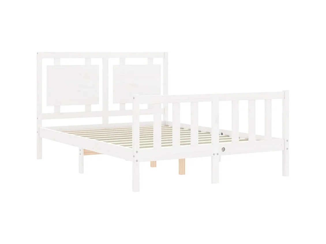 Bettgestell ohne Matratze weiß 120x200 cm Kiefer Massivholz