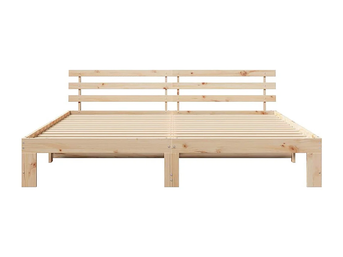 Estructura de cama marrón 180 x 200 cm madera maciza de pino