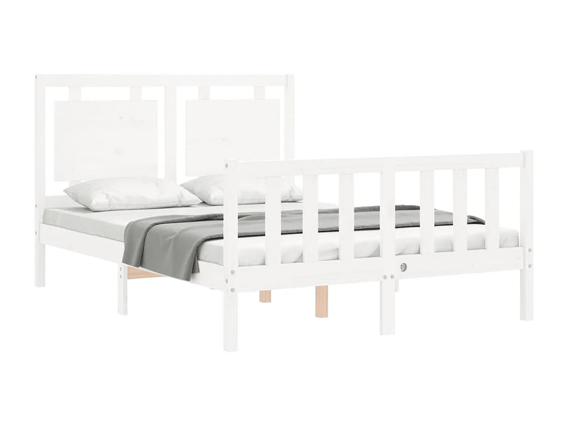 Bedframe zonder matras wit 140x190 cm massief grenenhout