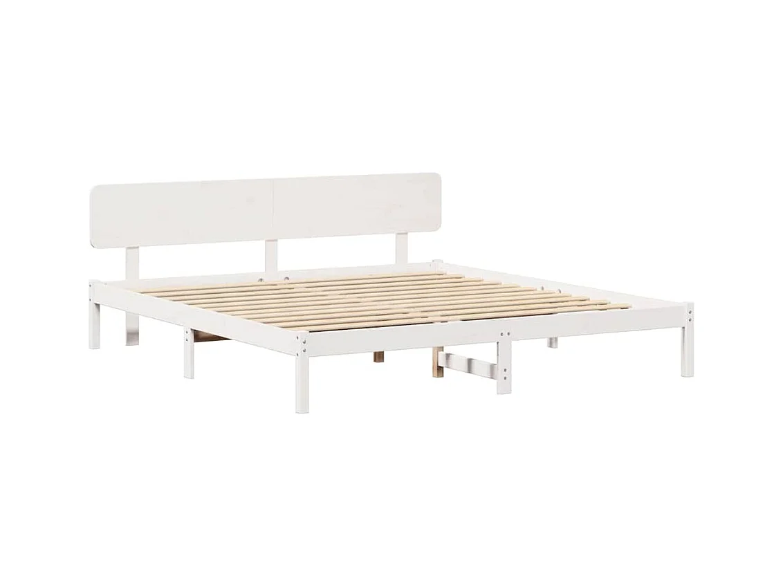 Bedframe met hoofdbord Wit 180 x 200 cm