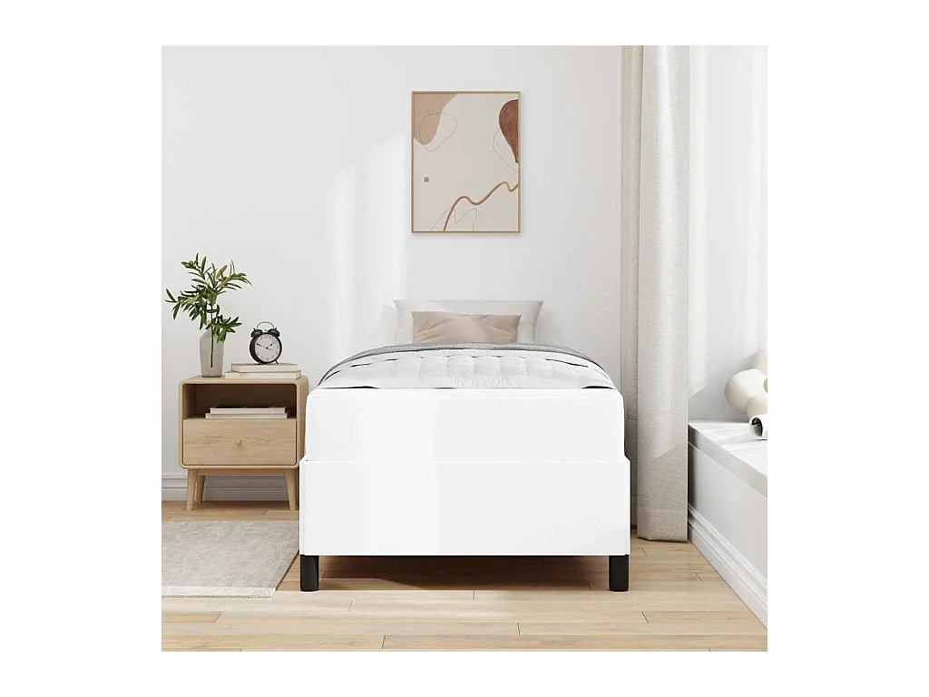 Cadre de lit avec matelas Blanc 80 x 200 cm Faux cuir