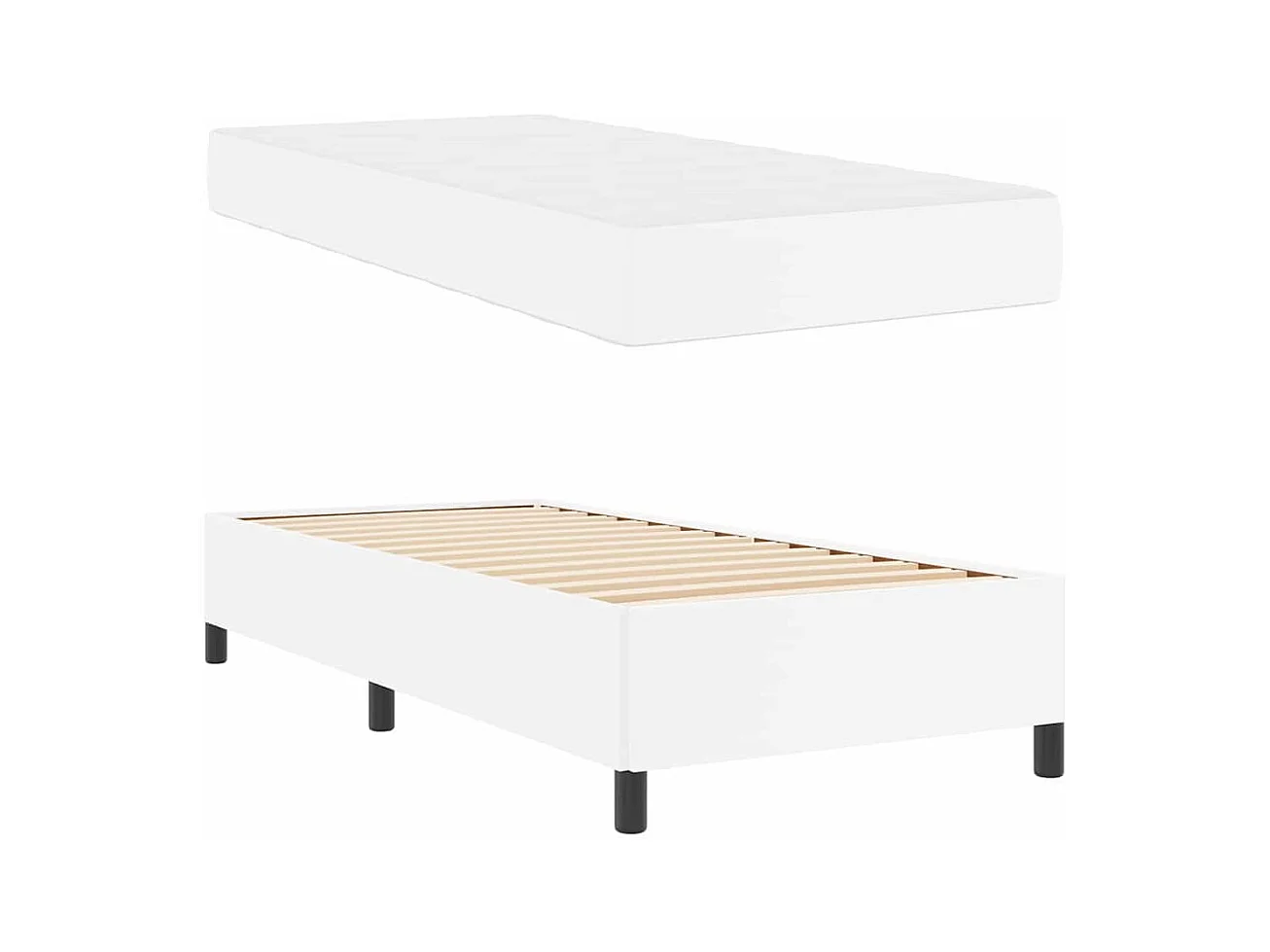 Cadre de lit avec matelas Blanc 80 x 200 cm Faux cuir