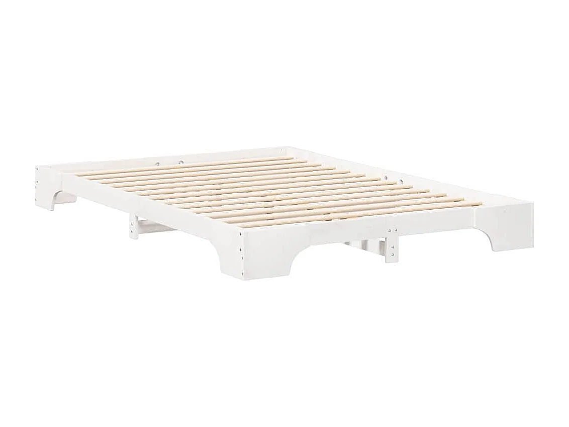 Hochbettgestell mit Stauraum Weiß 140 x 210 cm Holz