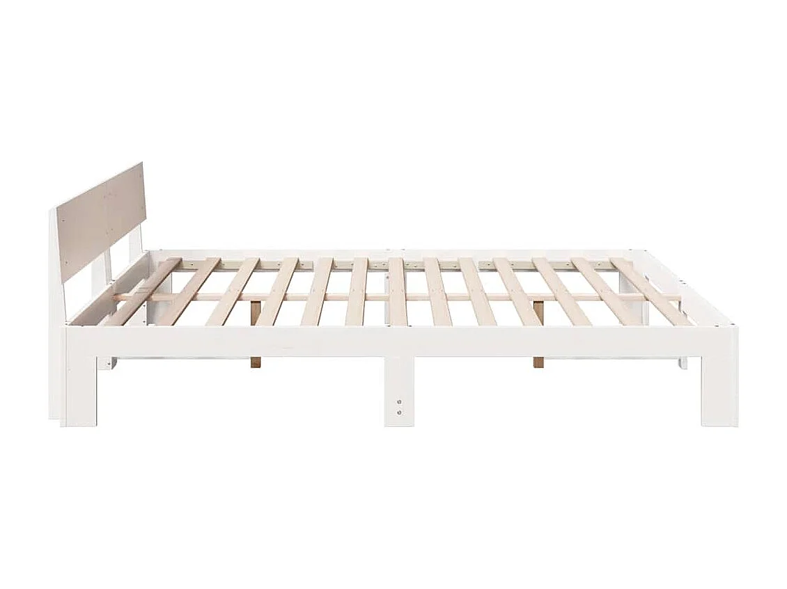 Cadre de lit Blanc 200 x 200 cm Bois de pin massif