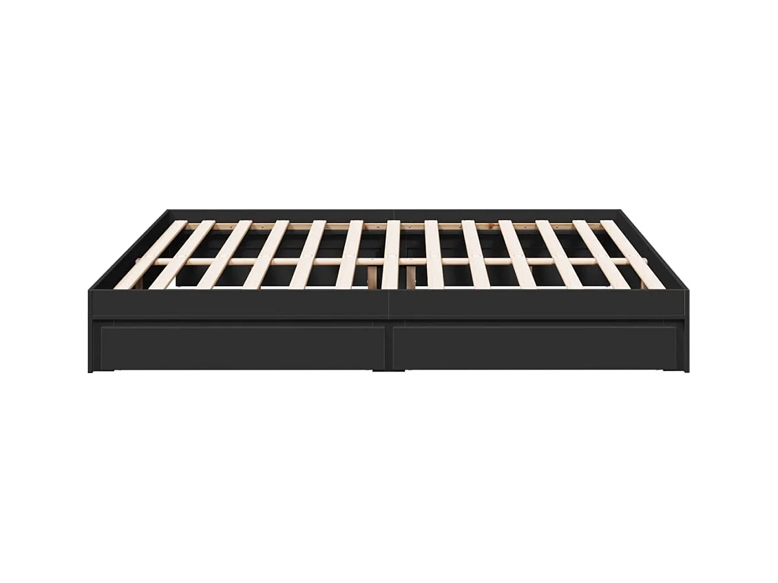 Bettgestell mit Schubladen ohne Matratze schwarz 200x200 cm