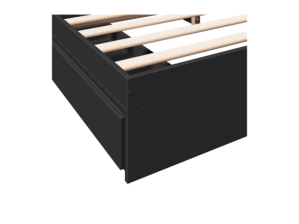 Bettgestell mit Schubladen ohne Matratze schwarz 200x200 cm