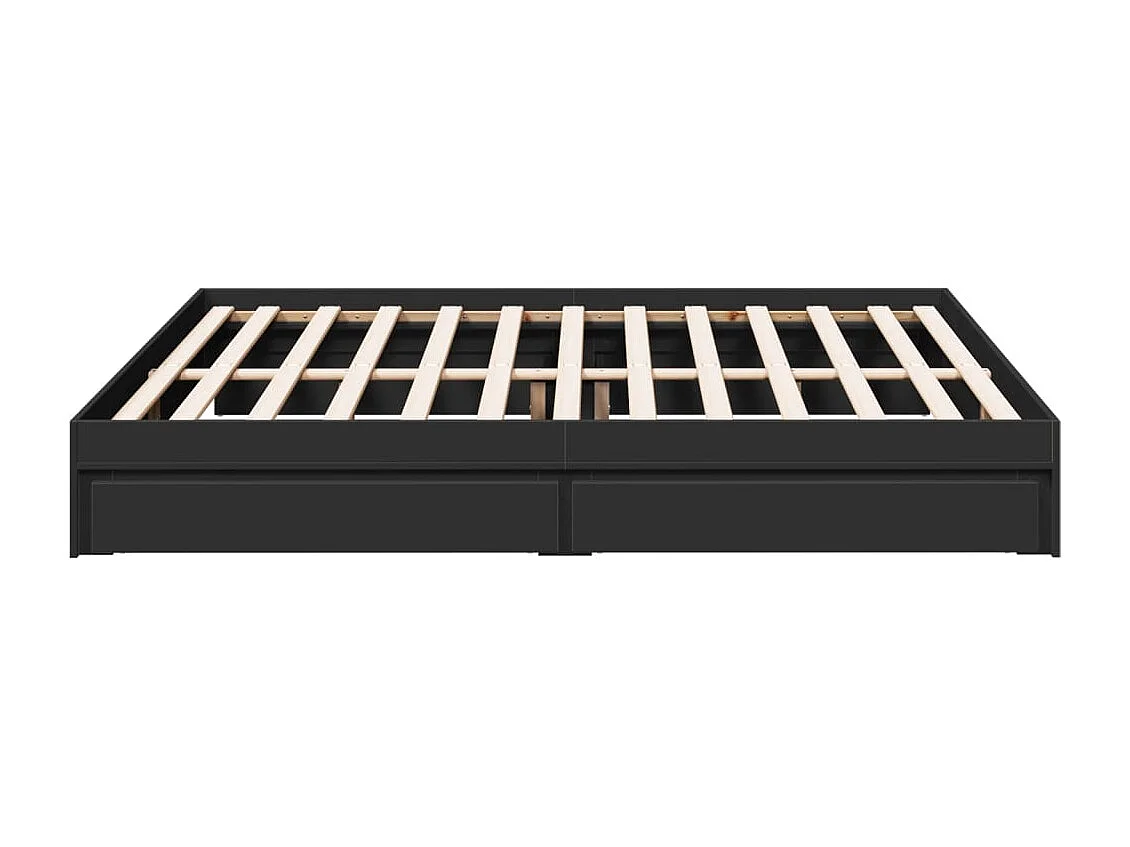 Bettgestell mit Schubladen ohne Matratze schwarz 200x200 cm