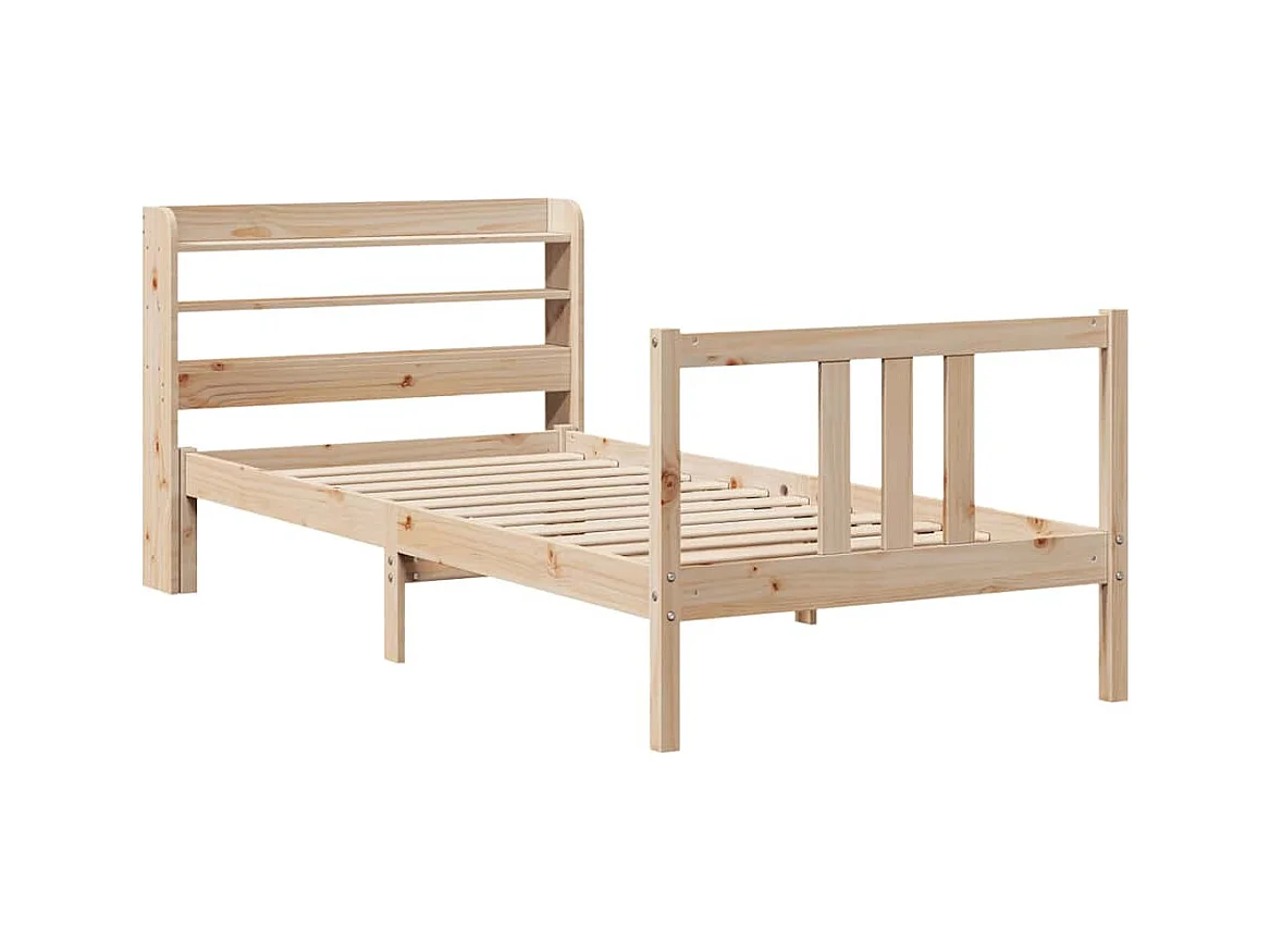 Bedframe met hoofdbord zonder matras 75x190 cm