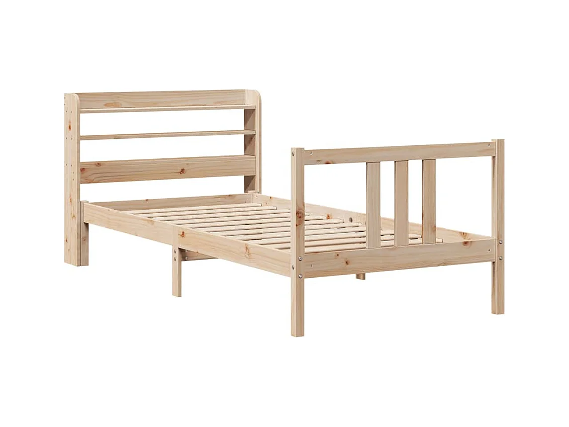 Bedframe met hoofdbord zonder matras 75x190 cm