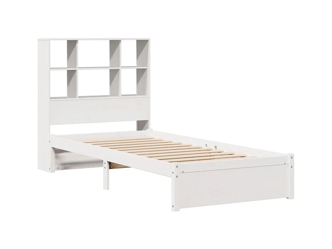 Wit boekenkastbed zonder matras 90x200cm massief grenenhout