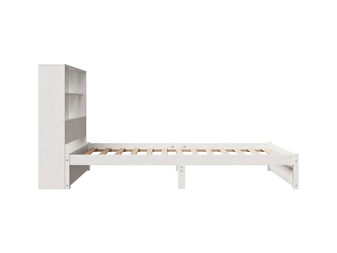 Wit boekenkastbed zonder matras 90x200cm massief grenenhout