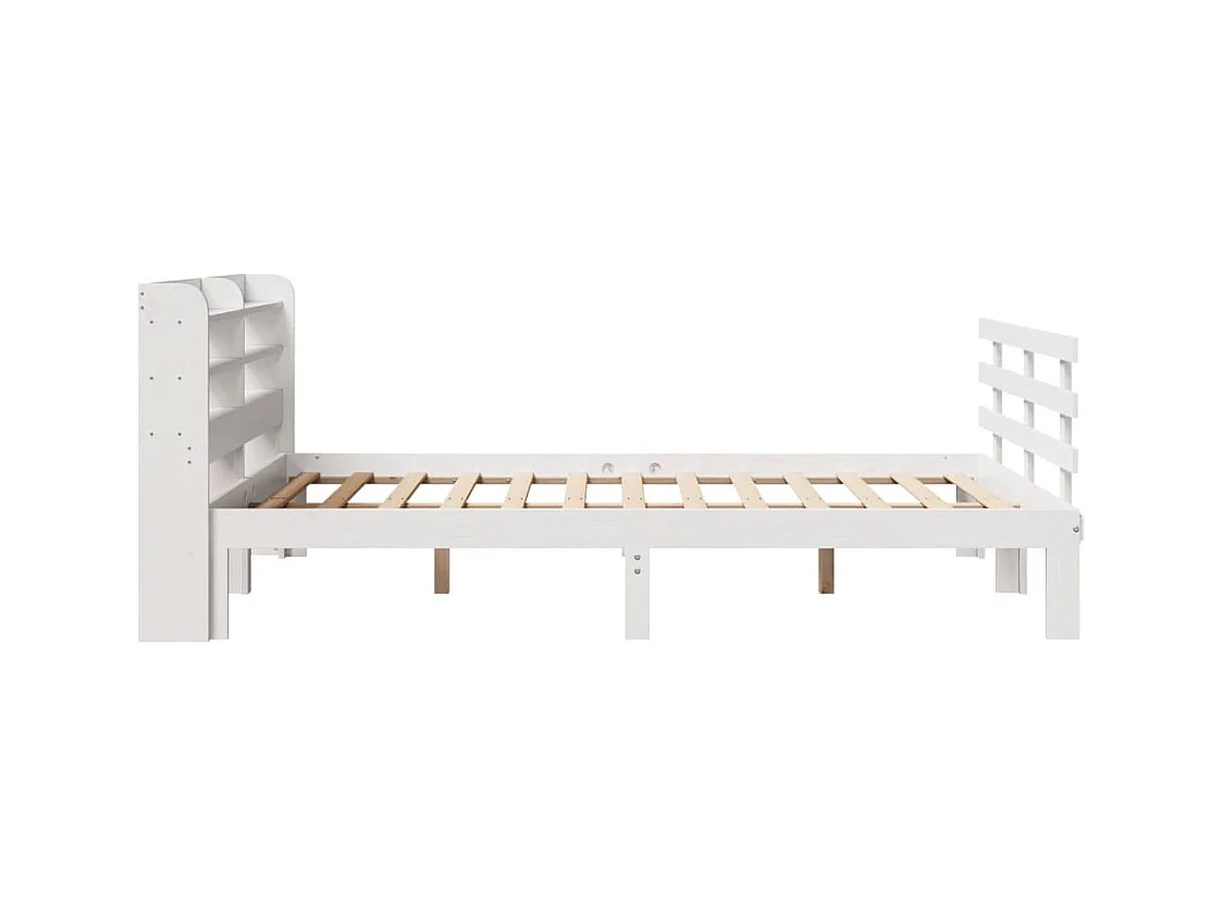 Bedframe met hoofdbord zonder matras wit 160x200 cm