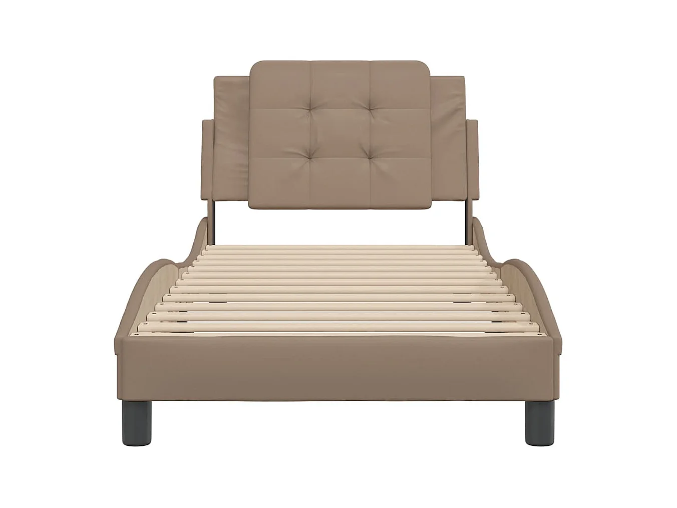 Cadre de lit sans matelas cappuccino 90x200 cm similicuir