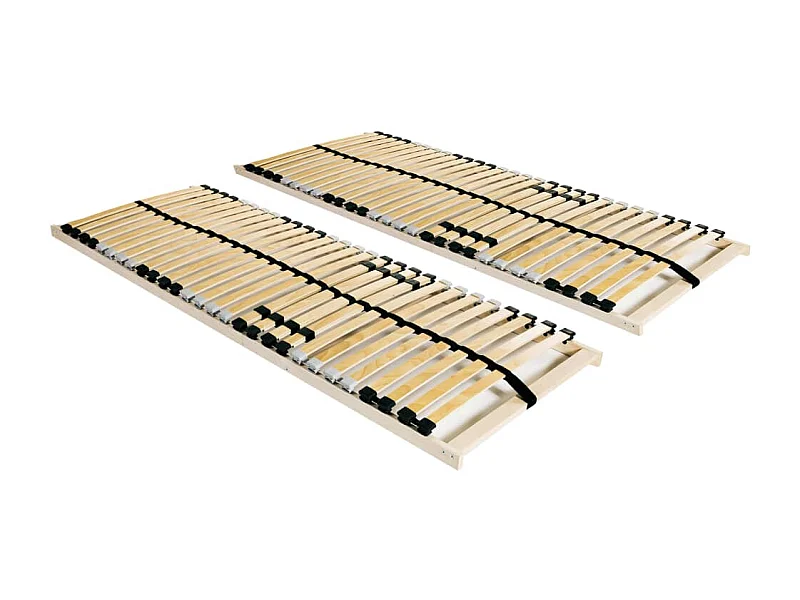 Sommiers à lattes sans matelas 2 pcs avec 28 lattes 70x200 cm