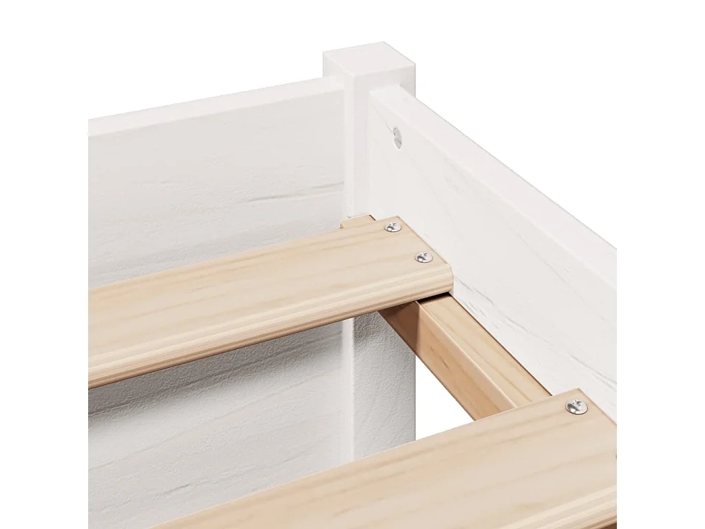 Letto libreria senza materasso bianco 140x190 cm in legno massello di pino