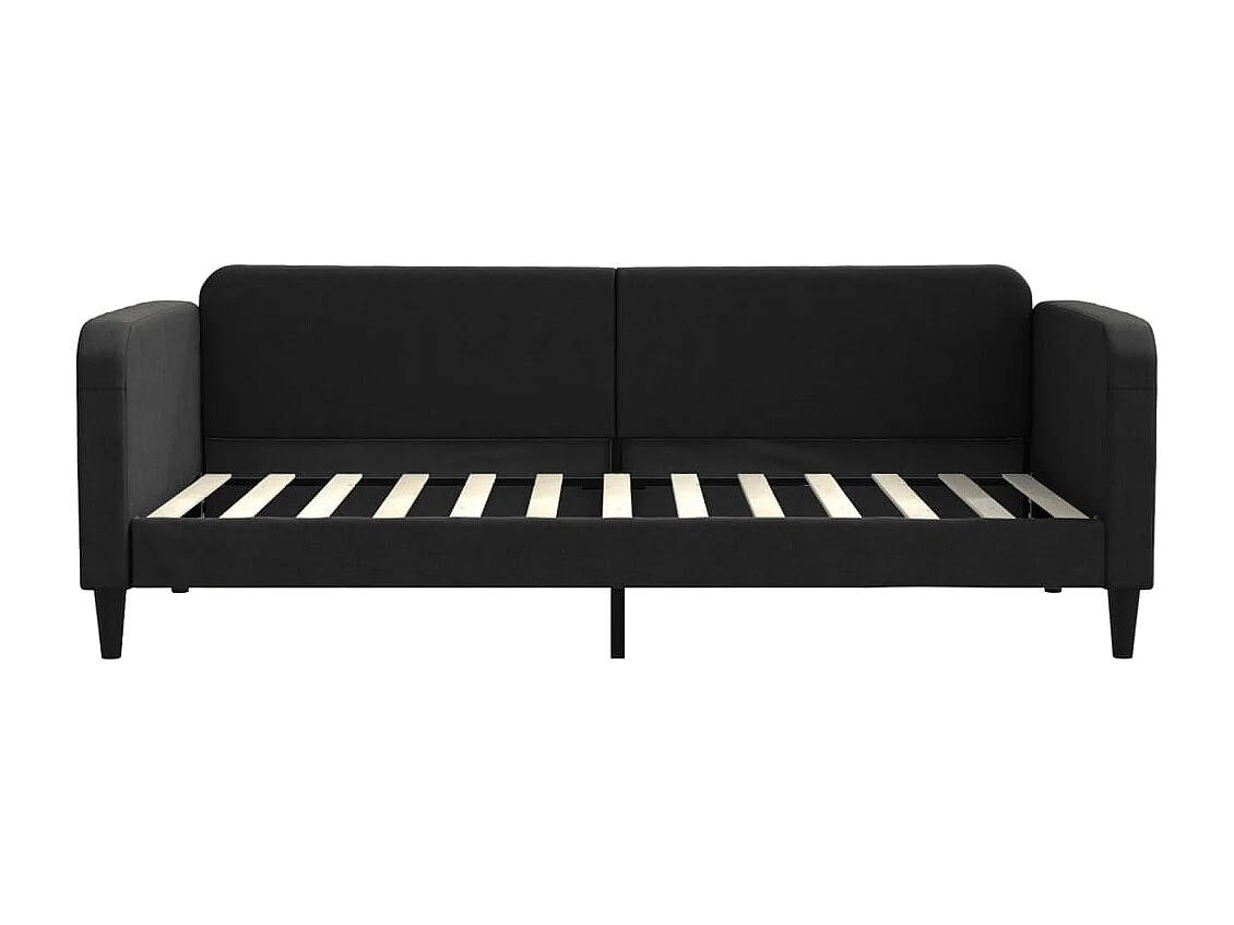 Lit de jour avec matelas noir 90x200 cm tissu