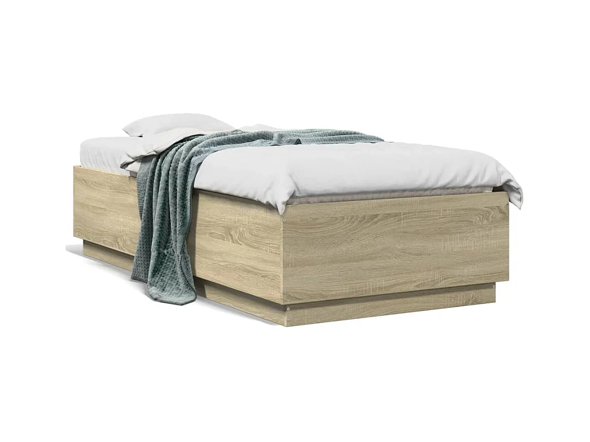 Bedframe met LED zonder matras Sonoma eiken 90x190 cm