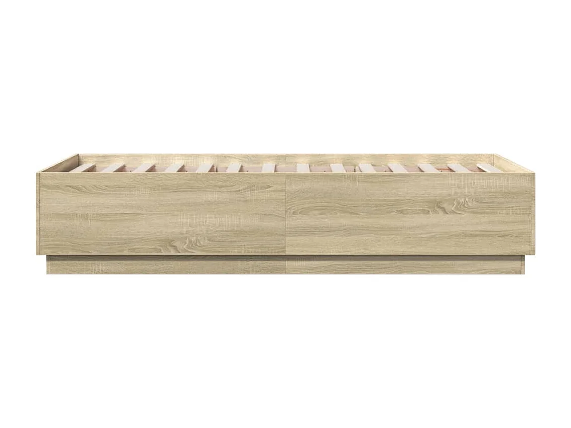 Estructura de cama con LED sin colchón roble Sonoma 90x190 cm