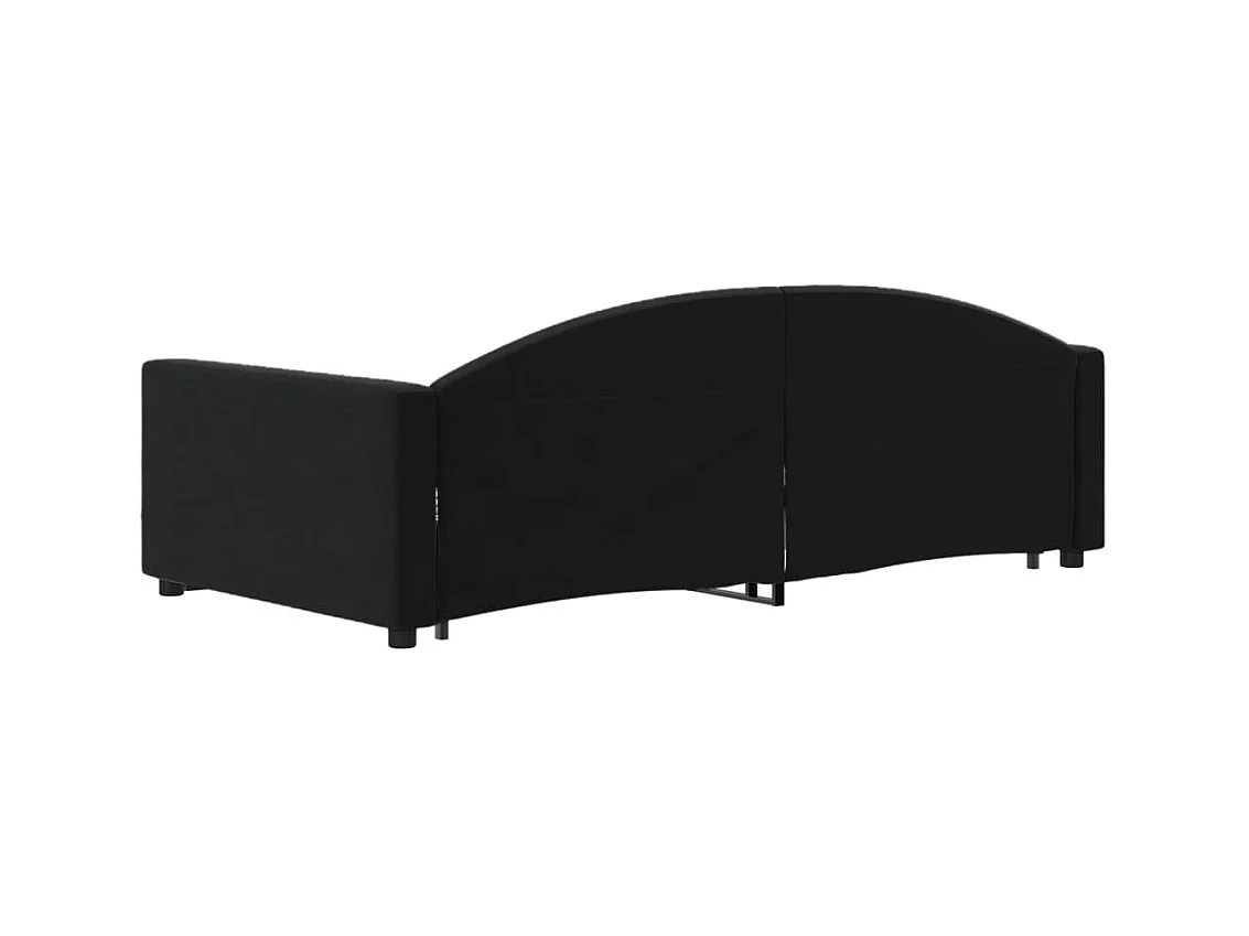 Tagesbett mit Ausziehbett und Schubladen ohne Matratze schwarz 90x200 cm