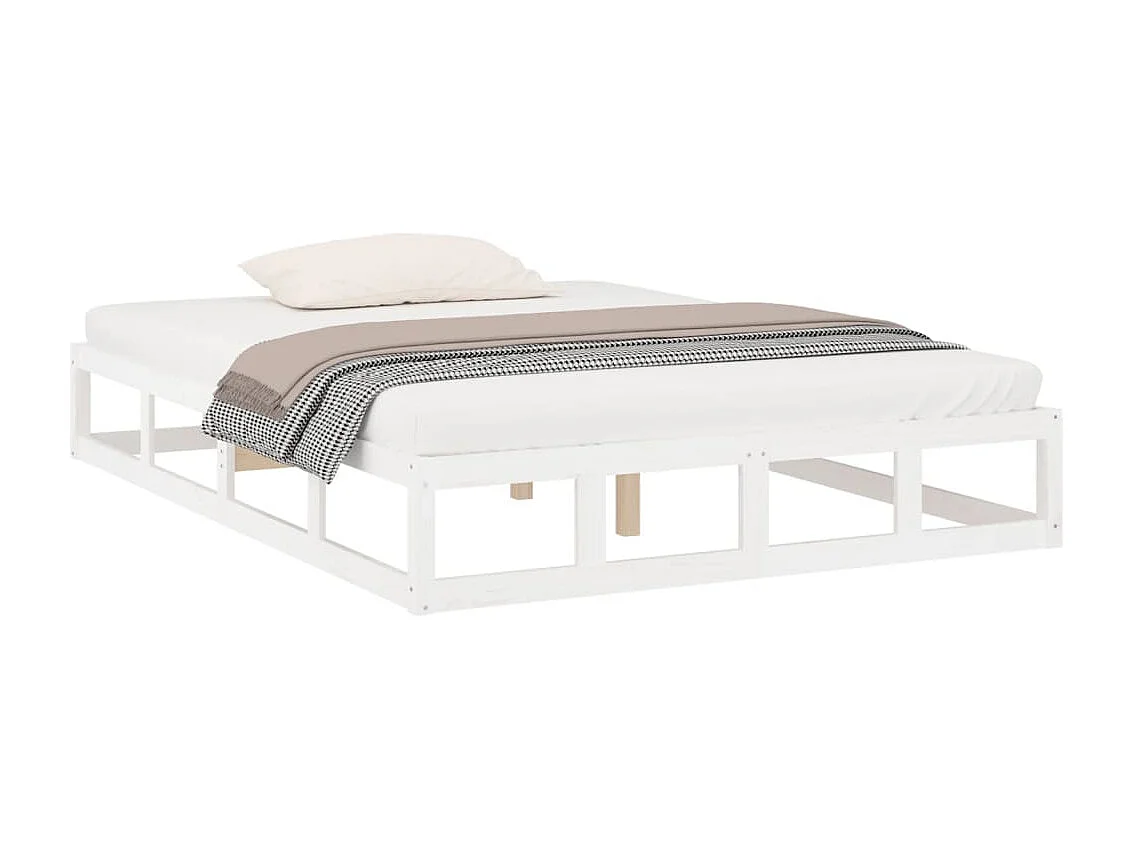Cadre de lit sans matelas blanc 180x200 cm bois massif
