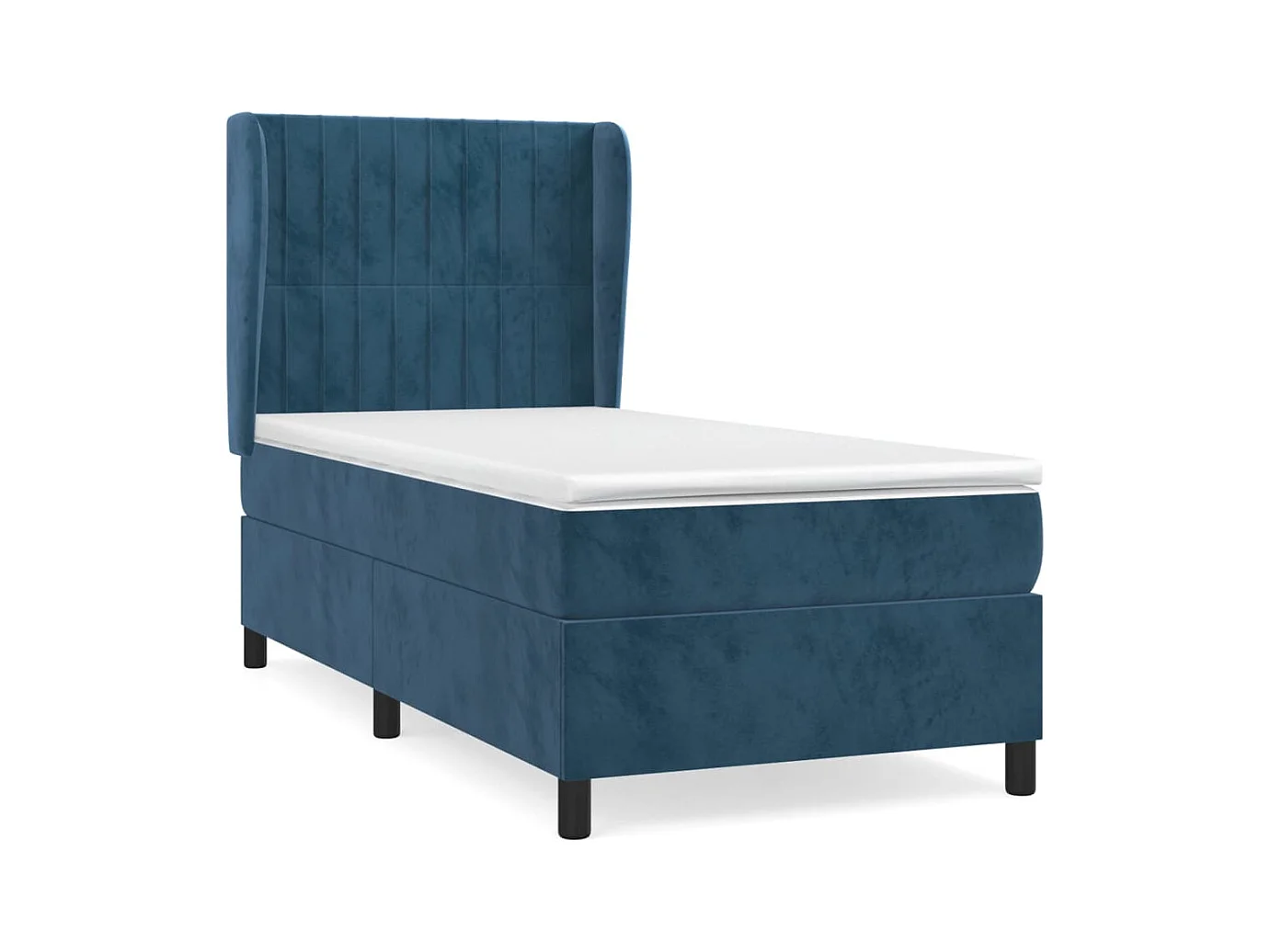 Rete a doghe in velluto blu scuro 80x200 cm e materasso