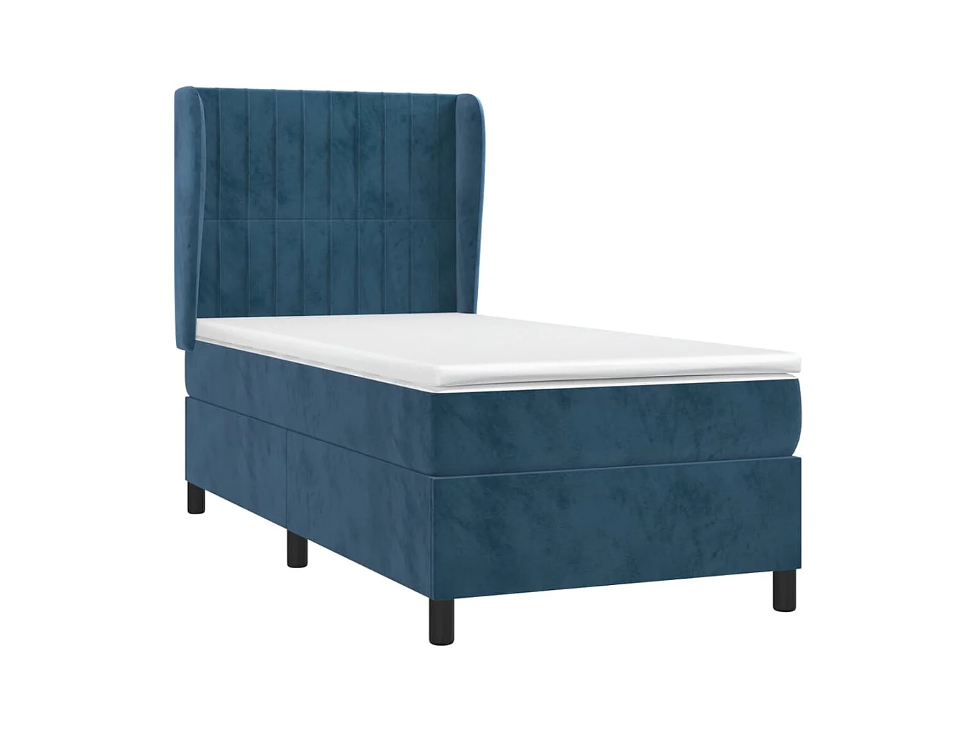 Rete a doghe in velluto blu scuro 80x200 cm e materasso