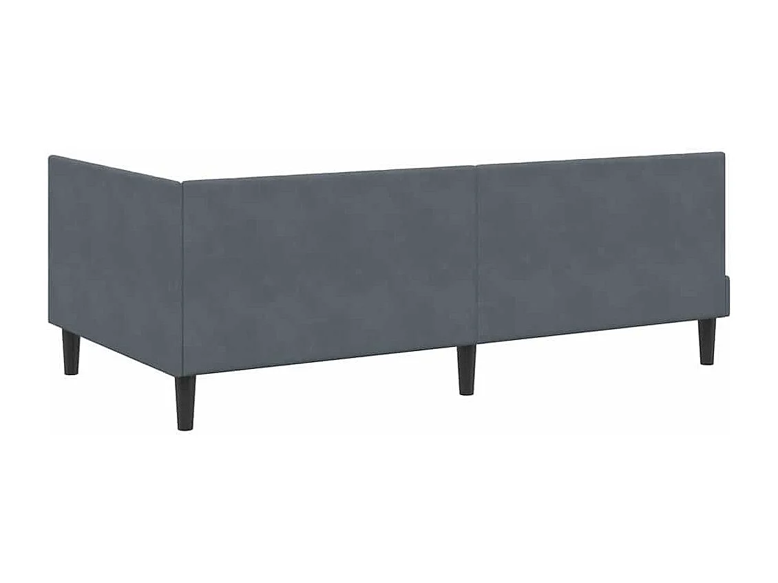 Estructura de cama esquinera gris oscuro de terciopelo de 90 x 200 cm