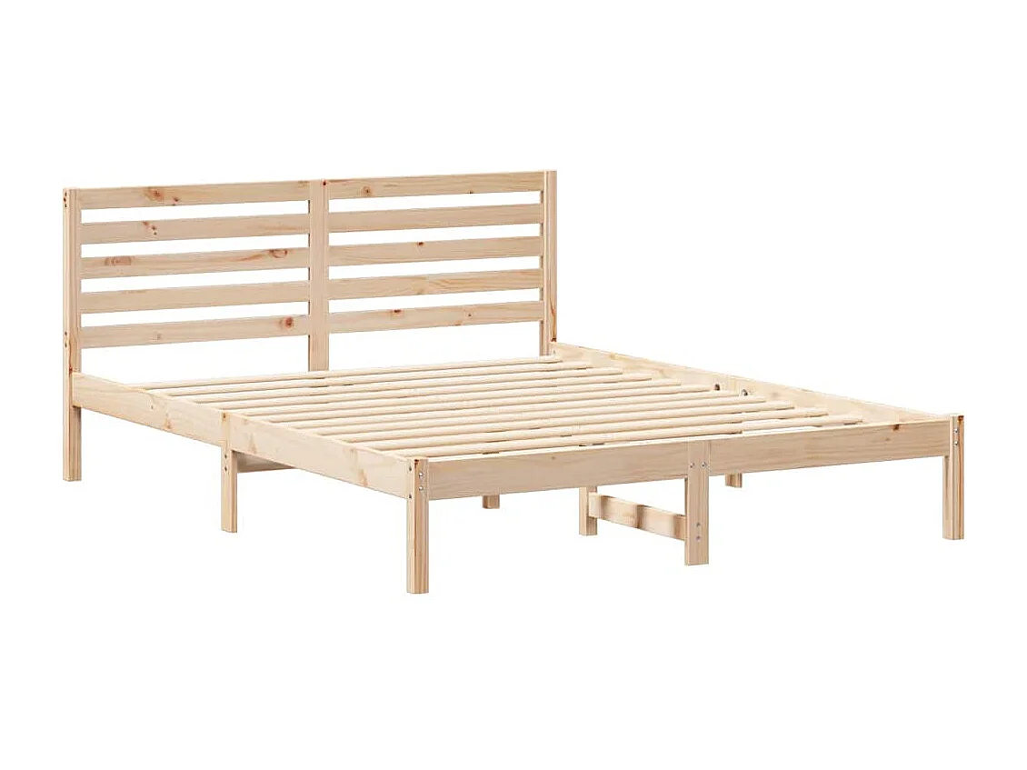 Cadre de lit Marron 140 x 200 cm Bois massif en pin