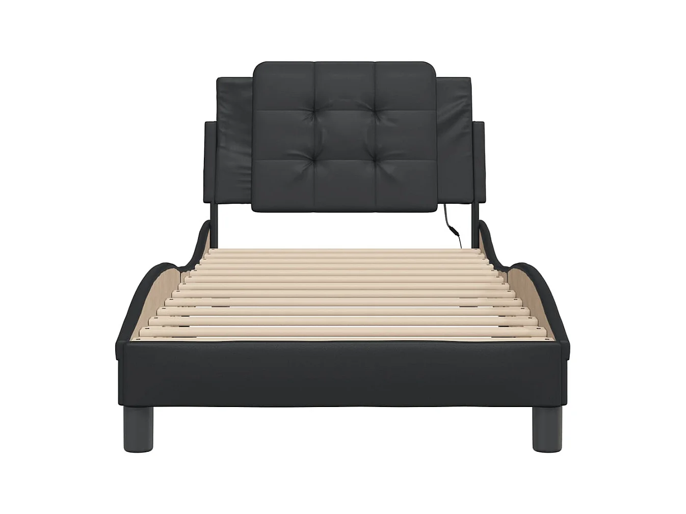 Bedframe met LED zonder matras zwart 100x200 cm