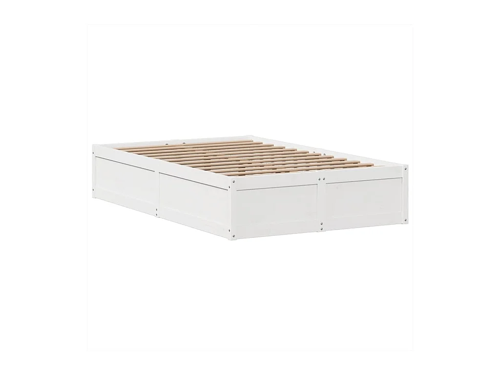Struttura letto senza materasso bianco 135x190 cm in legno massello di pino