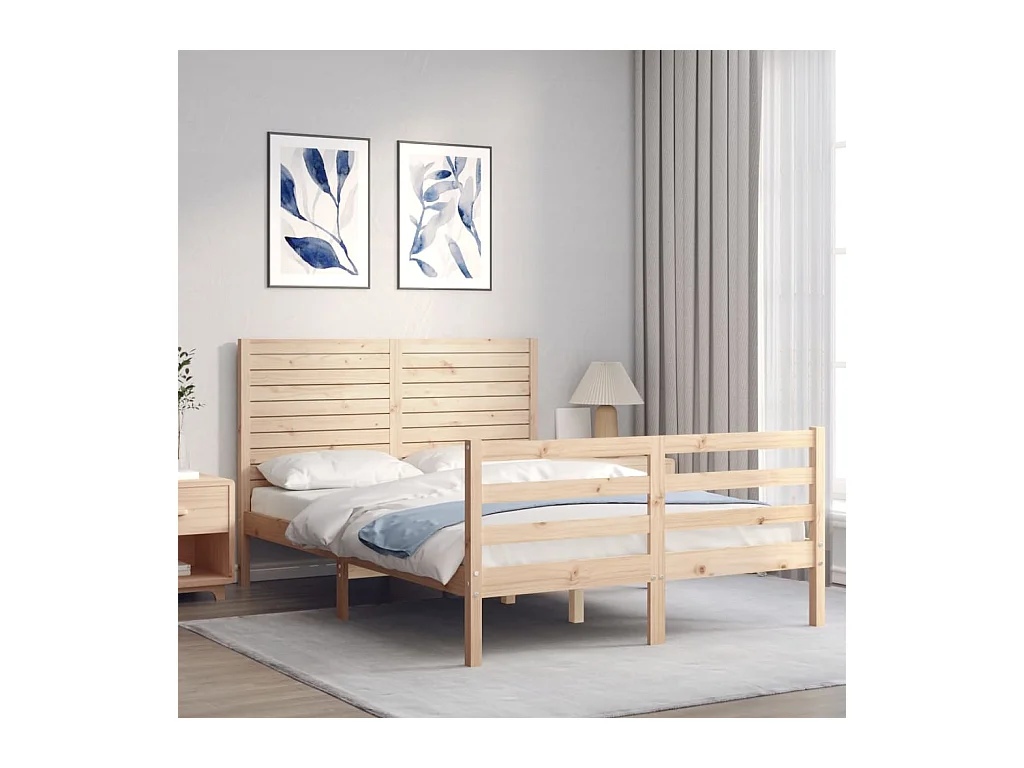 Struttura letto senza materasso 140x200 cm in legno massello