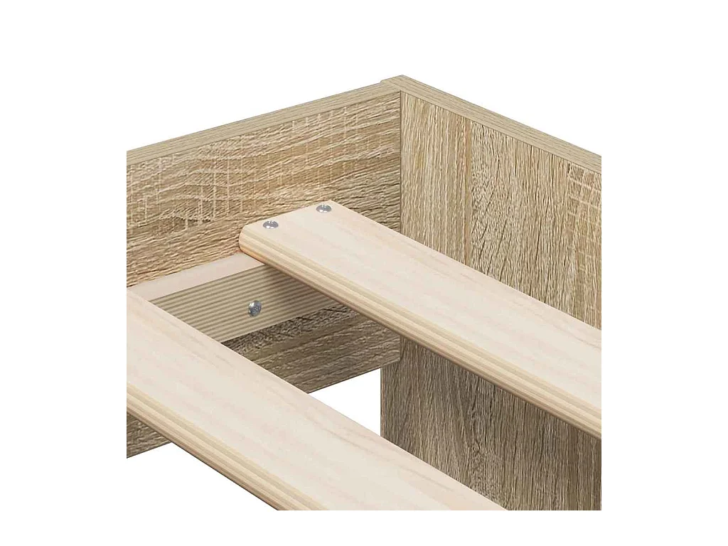 Estructura de cama con almacenaje roble Sonoma 90 x 190 cm