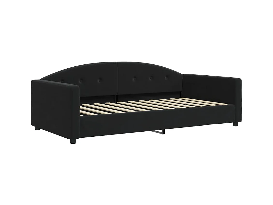 Divano letto senza materasso nero 100x200 cm velluto