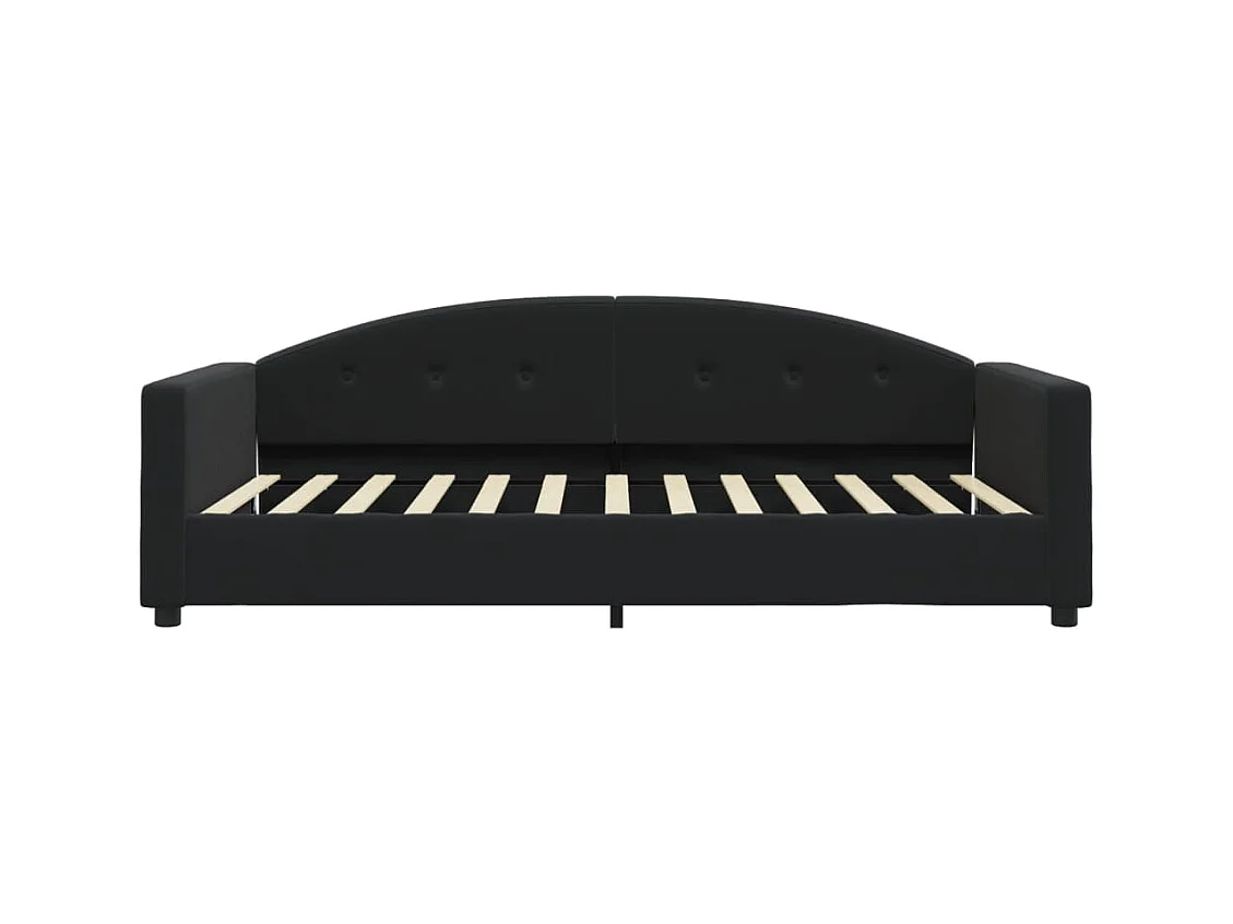 Divano letto senza materasso nero 100x200 cm velluto