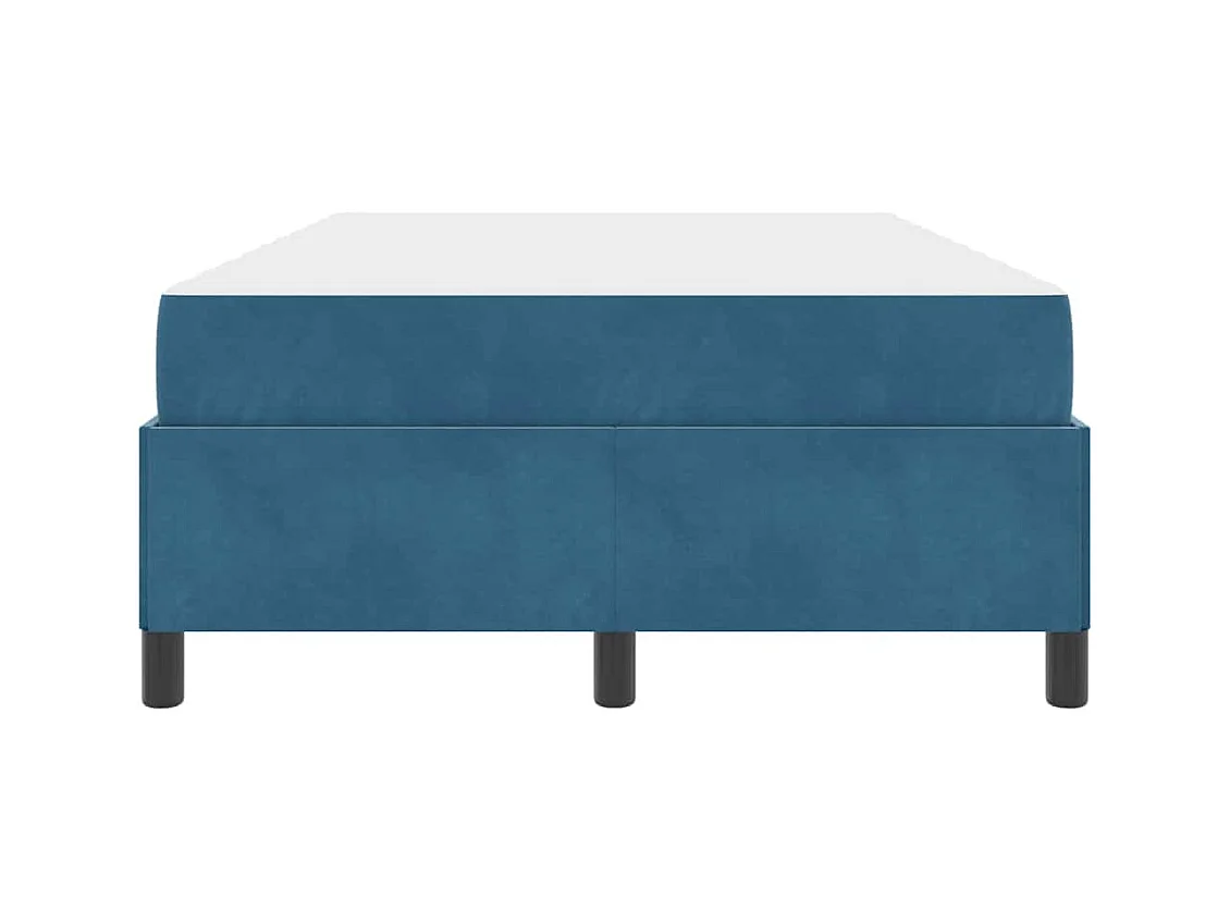 Donkerblauw en wit bedframe 120 x 200 cm fluweel