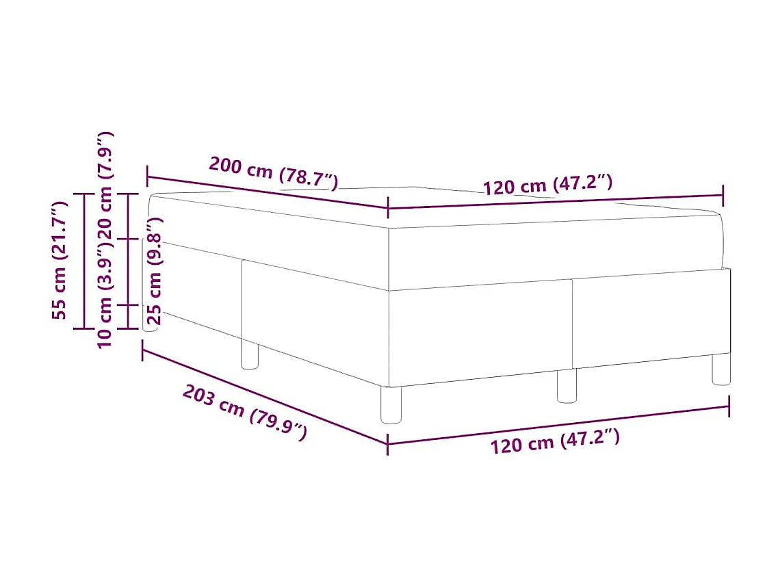 Donkerblauw en wit bedframe 120 x 200 cm fluweel