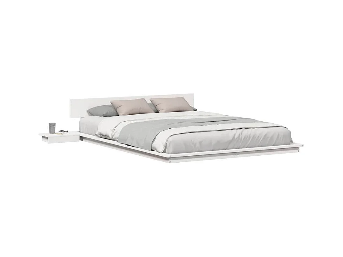 Struttura letto bianca 140 x 200 cm in legno