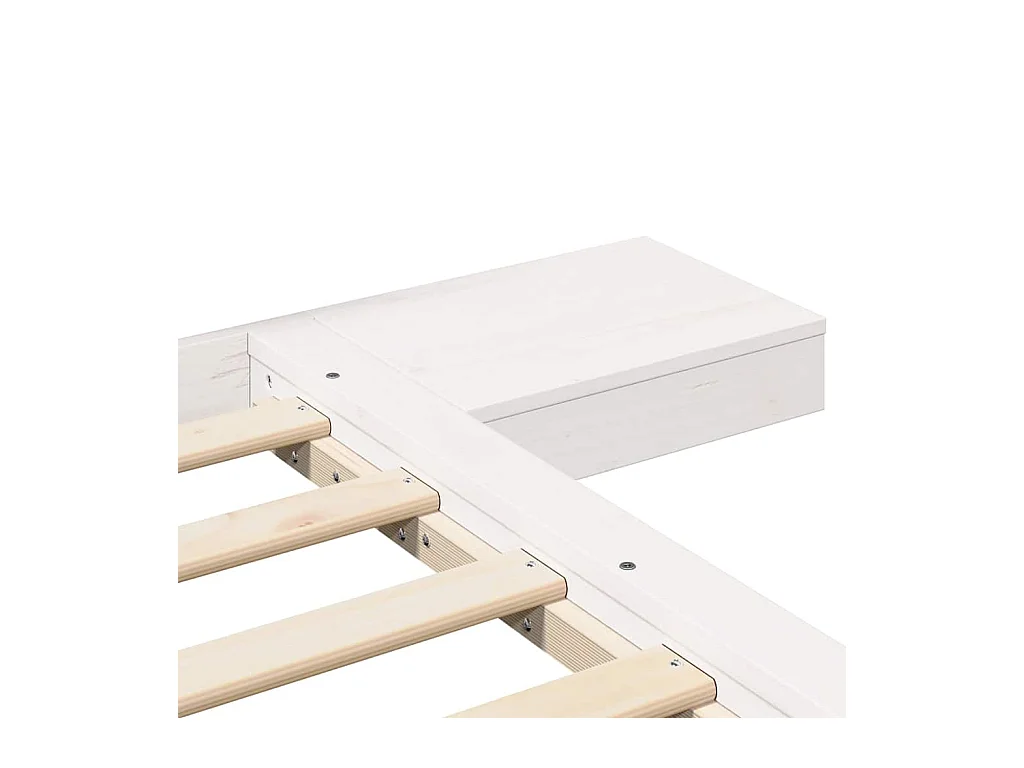 Estructura de cama blanca de madera de 140 x 200 cm