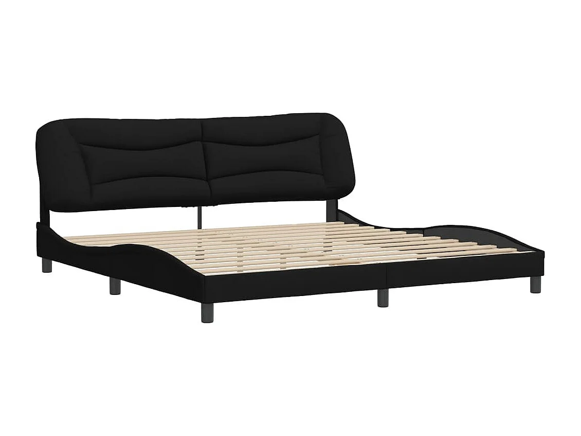 Cadre de lit sans matelas noir 200x200 cm tissu
