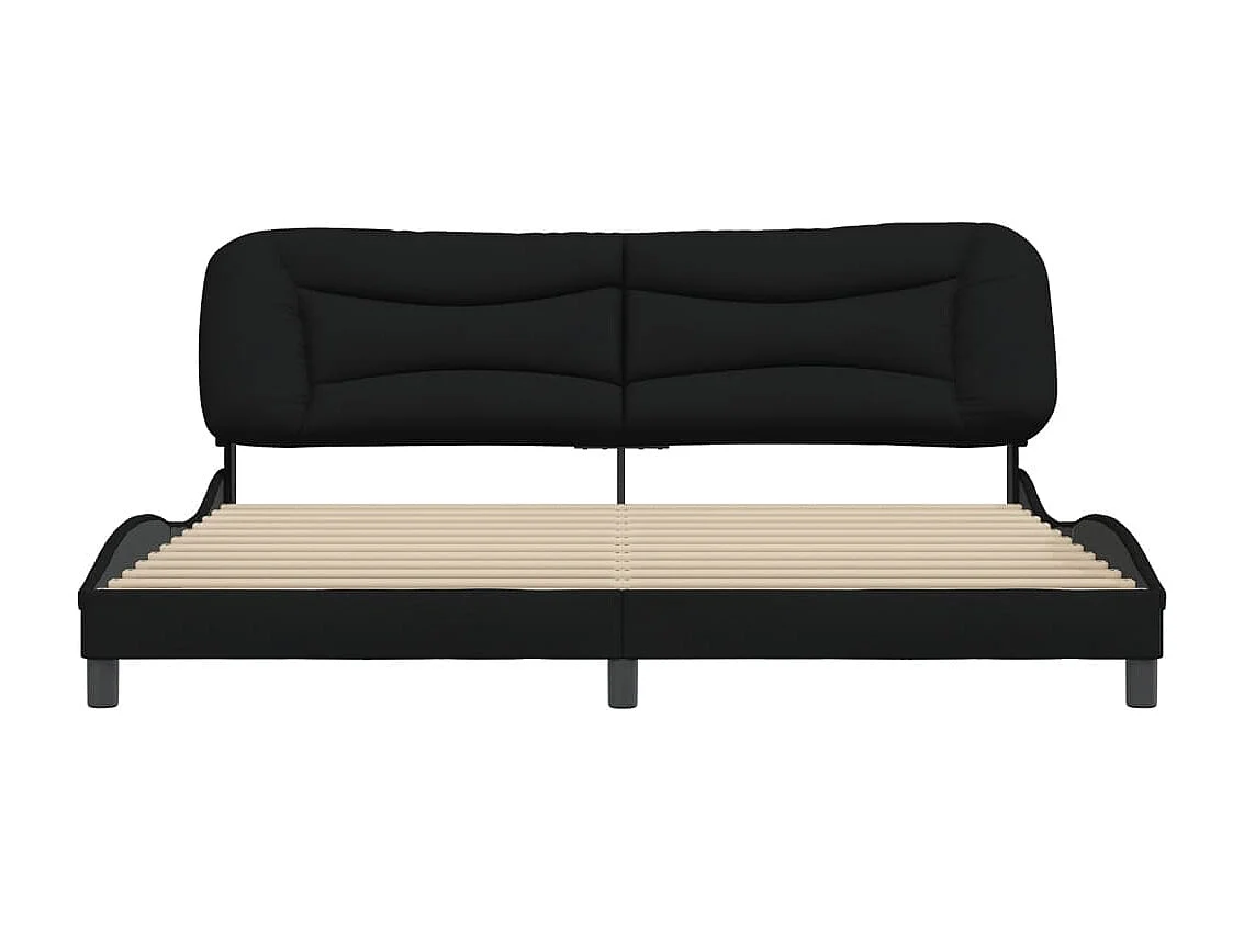 Cadre de lit sans matelas noir 200x200 cm tissu