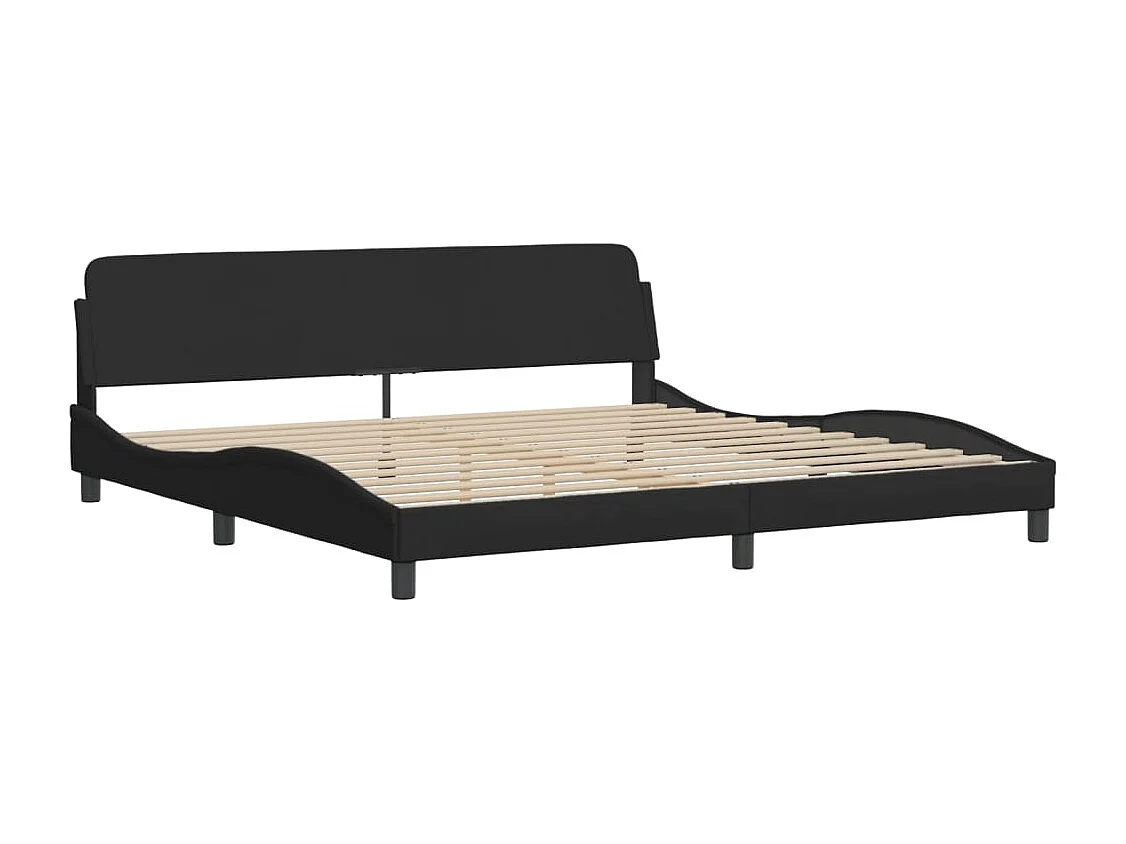 Cadre de lit sans matelas noir 200x200 cm tissu