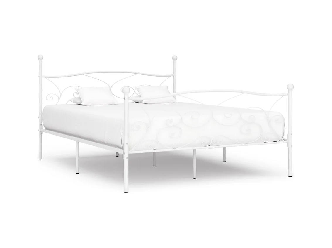 Estructura de cama y somier de láminas Metal Blanco 180 x 200 cm