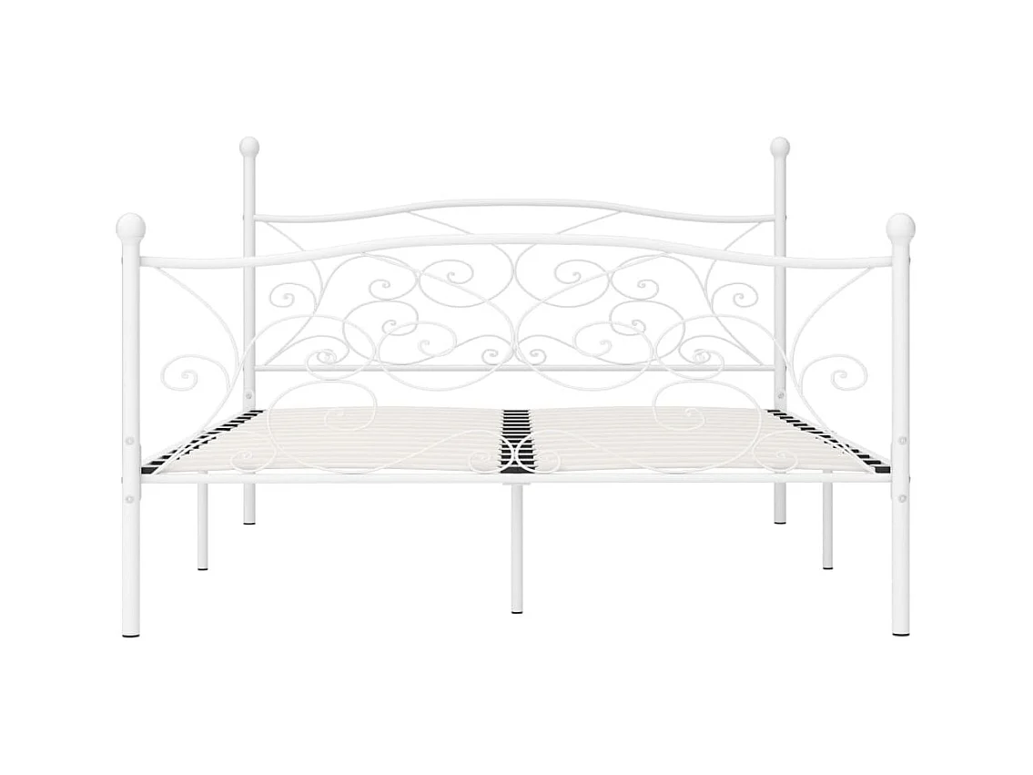 Estructura de cama y somier de láminas Metal Blanco 180 x 200 cm
