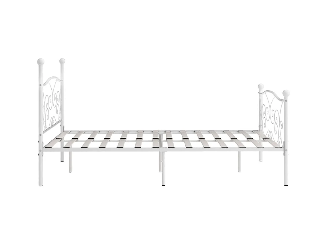 Estructura de cama y somier de láminas Metal Blanco 180 x 200 cm