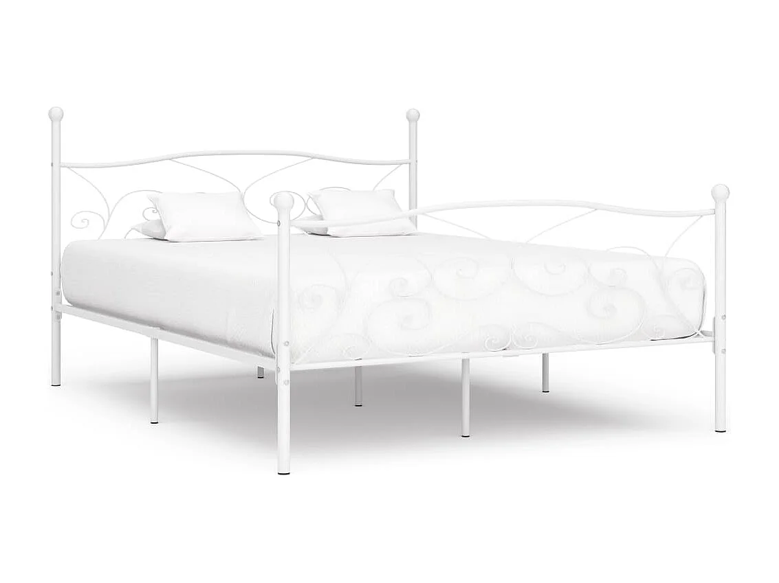 Estructura de cama y somier de láminas Metal Blanco 180 x 200 cm